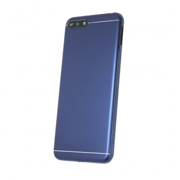 Vitre arrière avec Lentille camera + support pour Huawei Y6 Prime 2018 Bleu + Logo