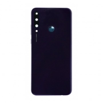 Vitre arrière avec Lentille camera + support pour Huawei Y6p Violet + Logo