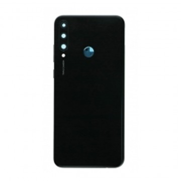 Vitre arrière avec Lentille camera + support pour Huawei Y6p Noir + Logo