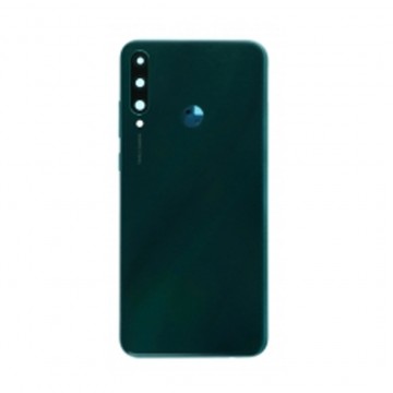 Vitre arrière avec Lentille camera + support pour Huawei Y6p Vert + Logo