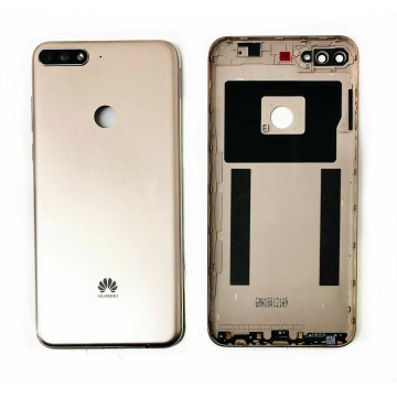Vitre arrière avec Lentille camera + support pour Huawei Y7 2018/Y7 Prime 2018 Or + Logo
