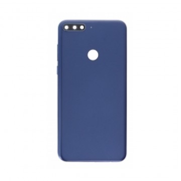 Vitre arrière avec Lentille camera + support pour Huawei Y7 2018/Y7 Prime 2018 Bleu + Logo