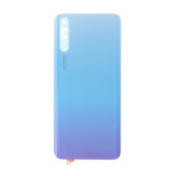 Vitre arrière (cache batterie) avec Adhésif pour Huawei Y8p Bleu + Logo