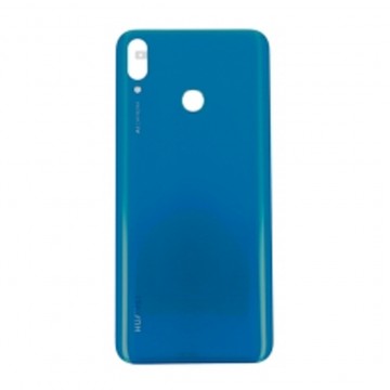 Vitre arrière (cache batterie) avec Adhésif pour Huawei Y9 2019 Bleu + Logo