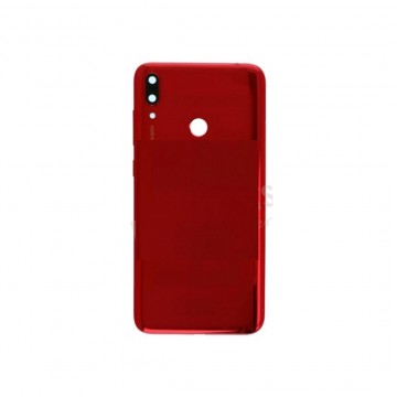 Vitre arrière avec Lentille camera + support + Trou d'empreinte pour Huawei Y7 2019/Y7 Prime 2019 Rouge + Logo