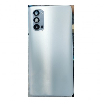Vitre arrière pour Oppo Reno 4 Pro 5G CPH2089 Blanc avec lentille caméra