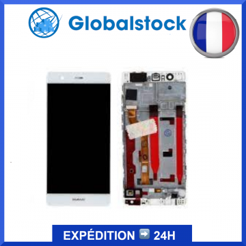 Ecran LCD + vitre tactile Ascend sur châssis pour Huawei P9 Blanc