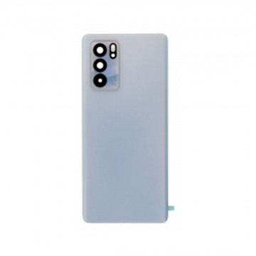 Vitre arrière avec Adhésif + Lentille camera + support pour Oppo Reno 6 Pro 5G MediaTek CPH2249 Bleu + Logo