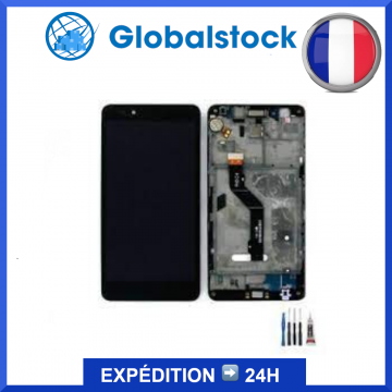 Ecran LCD + Vitre tactile sur châssis pour HUAWEI HONOR 5X Noir + Outils