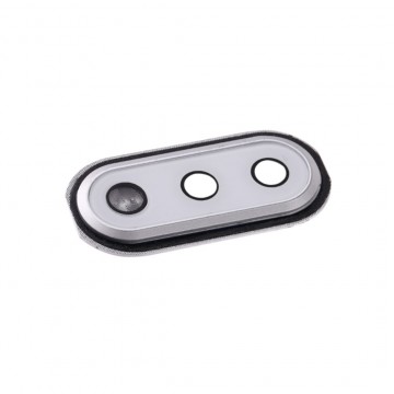 Lentille en verre caméra arrière(support&adhésive) pour Nokia 6.1 Plus Blanc