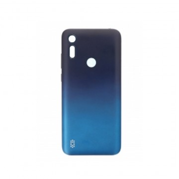 Vitre arrière (cache batterie) pour Motorola Moto E6i Bleu + Logo