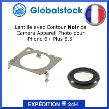 Lentille avec Contour pour iPhone 6 Plus 5 . 5" Noir