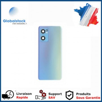 Vitre arrière pour Oppo Find X5 Lite CPH2371 Reno7 5G Bleu avec lentille caméra