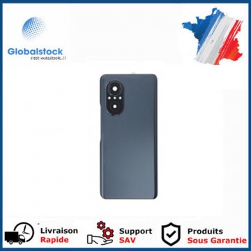 Vitre arrière avec Adhésif + Lentille camera + support pour Huawei Nova 9 SE Noir + Logo