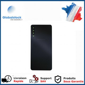 Vitre arrière pour Samsung Galaxy A7 2018 (A750F) Noir avec lentille caméra