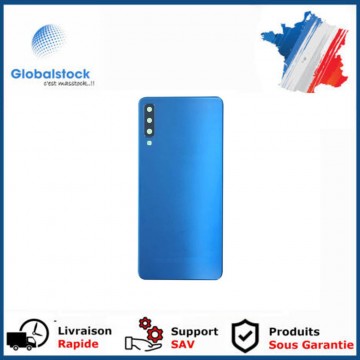 Vitre arrière pour Samsung Galaxy A7 2018 (A750F) Bleu avec lentille caméra