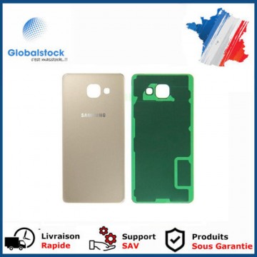 VITRE ARRIÈRE COQUE BATTERIE pour SAMSUNG A7 2016 (A710F) OR/GOLD LOGO+ADHÉSIF