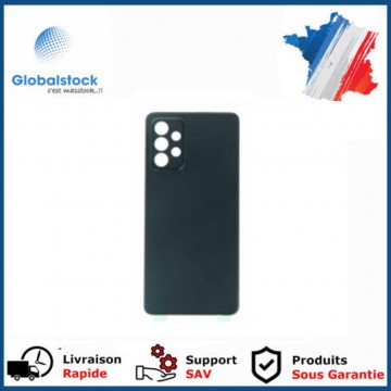 Vitre arrière (cache batterie) avec Adhésif pour Samsung Galaxy A72/A72 5G Noir + Logo