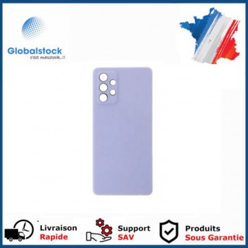 Vitre arrière (cache batterie) avec Adhésif pour Samsung Galaxy A72 Violet + Logo