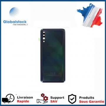 Vitre arrière pour Samsung Galaxy A70 (A705F) Noir avec lentille caméra CE