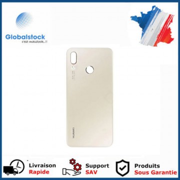 Vitre arrière (cache batterie) avec Adhésif pour Huawei P20 Lite/Nova 3e Or + Logo