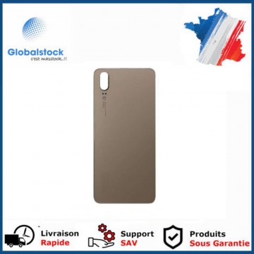 Vitre arrière (cache batterie) avec Adhésif pour Huawei P20 Or + Logo