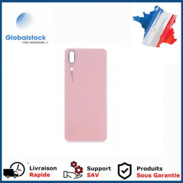 Vitre arrière (cache batterie) avec Adhésif pour Huawei P20 Rose + Logo