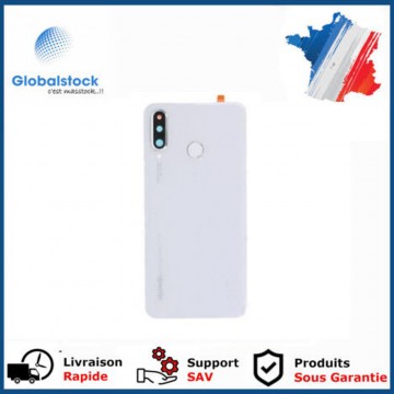 Vitre arrière pour huawei P30 lite Blanc avec lentille caméra