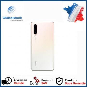 Vitre arrière pour Huawei P30 Blanc avec lentille caméra