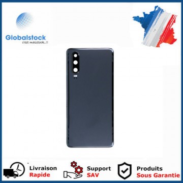 Vitre arrière avec Adhésif + Lentille camera + support pour Huawei P30 Noir