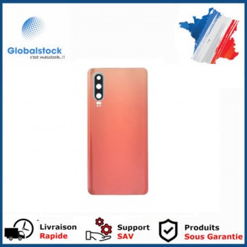 Vitre arrière avec Adhésif + Lentille camera + support pour Huawei P30 Orange