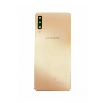 Vitre arrière pour Samsung Galaxy A7 2018 (A750F) Or avec lentille caméra