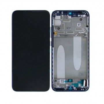 Ecran LCD OLED + vitre tactile sur châssis pour Xiaomi Mi A3 Bleu + outils
