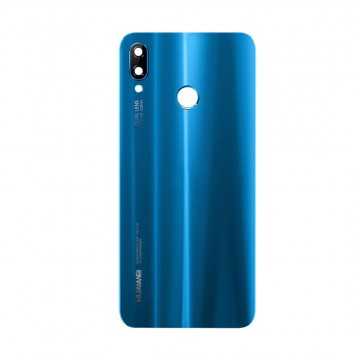 Vitre arrière pour Huawei P20 Lite Nova 3e Bleu avec lentille caméra