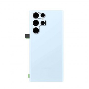 Vitre arrière pour Samsung Galaxy S22 Ultra Bleu avec lentille caméra