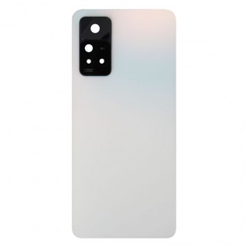 Vitre arrière pour Xiaomi Redmi Note 11 Pro 5G Blanc avec lentille caméra