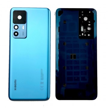 Vitre arrière pour Xiaomi 12T Bleu avec lentille caméra