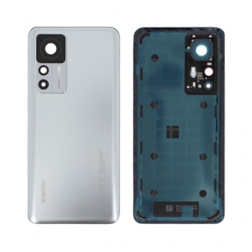 Vitre arrière ( Cache batterie)  avec lentille caméra pour Xiaomi 12T Pro Argent