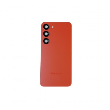 Vitre arrière pour Samsung Galaxy S23 Rouge avec lentille caméra