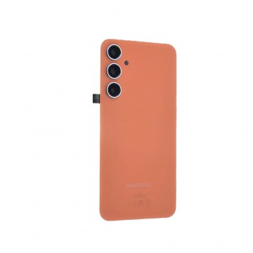 Vitre arrière pour Samsung Galaxy S23FE Orange avec lentille caméra