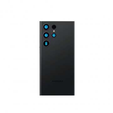 Vitre arrière pour Samsung Galaxy S23 Ultra Noir avec lentille caméra