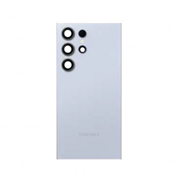 Vitre arrière pour Samsung Galaxy S24 Ultra (S928B) Titane Bleu avec lentille caméra