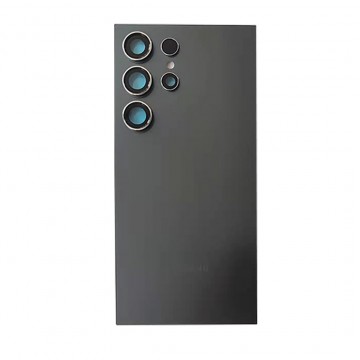 Vitre arrière pour Samsung Galaxy S24 Ultra (S928B) Titane Noir avec lentille caméra