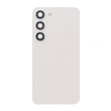 Vitre arrière pour Samsung Galaxy S23 FE Crème avec lentille caméra