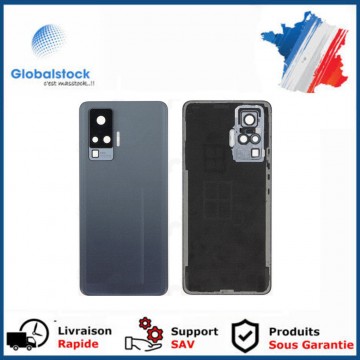 Vitre arrière (cache batterie) avec lentille pour Vivo X51 5G Noir + Logo
