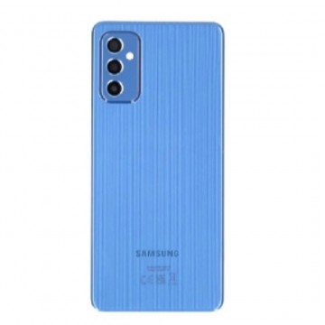Vitre arrière pour Samsung Galaxy M52 5G Bleu avec lentille caméra