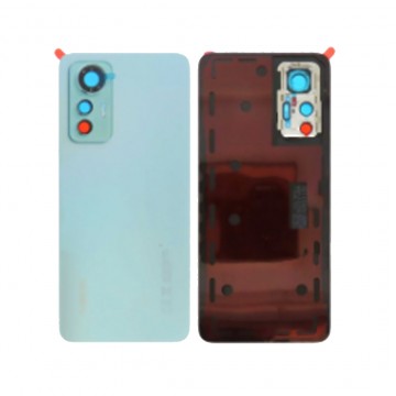 Vitre arrière (Cache batterie) avec lentille camera pour Xiaomi 12 Lite Bleu