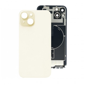 Vitre arrière pour iPhone 15 Jaune NFC avec support