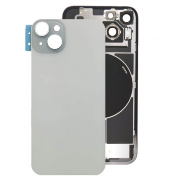 Vitre Arrière pour iPhone 15 Plus avec Support NFC Bleu et Gros Trou