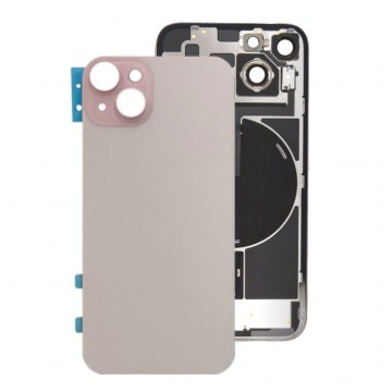 Vitre Arrière pour iPhone 15 Plus avec Support NFC Rose et Gros Trou
